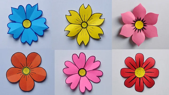 6 Beautiful Paper Flowers | Unique Paper Flower Craft | Paper Flower Making | DIY Paper Flower