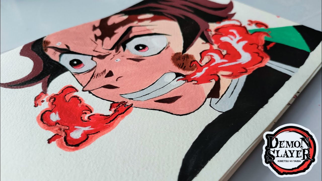 Sketching and painting of tanjiro kamado from demon slayer for ...