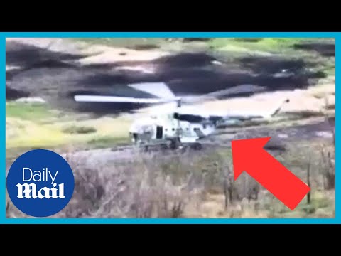 Russian MI-8 Helicopter gets shot down by Ukrainian soldiers