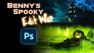 My Submission for Benny's Spooky EDIT WAR 2021! Photoshop Speed Art