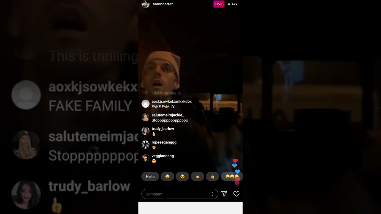 Aaron Carter IG Live with Jane Carter Arguing (Nov 14 2019)