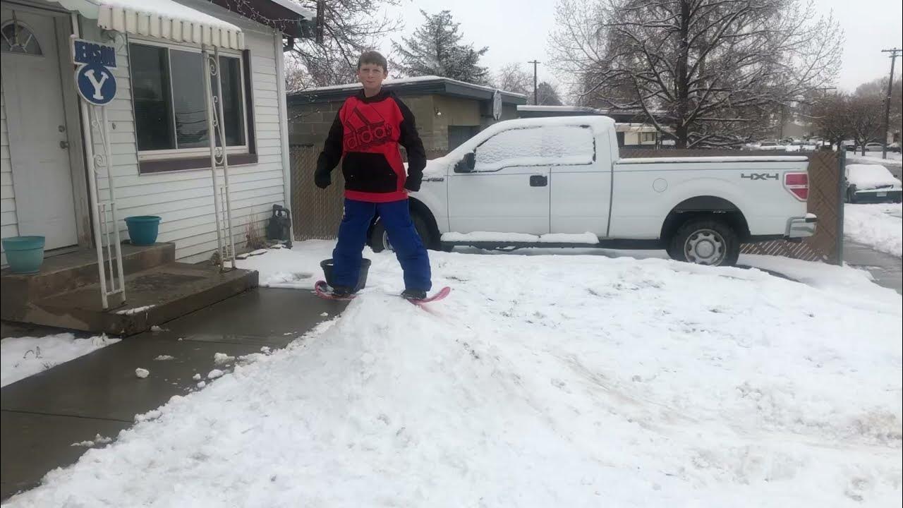 Front yard snowboarding YouTube