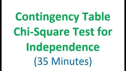 Contingency Tables - ChiSquare Test for Independence