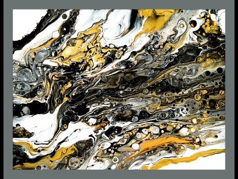 Fluid Acrylics Pouring Huge Cells Using Lots Of Toys 18 X 24