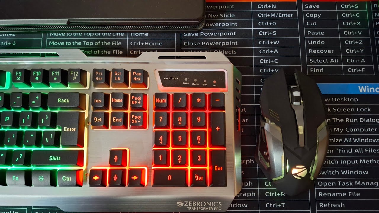 Zebronics Transformer Keyboard RGB Light Settings