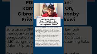 Pdip Sentil Keras Gibran Kami Tolak Amnesia Kecurangan Putusan Mk Dia Simbol Nepobaby Anak Jokowi