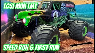 losi Mini LMT 1/18 4WD Monster Truck Speed Run and First run