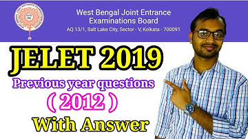 JELET 2019 -previous year questions with answer (2012 questions paper)