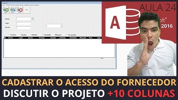 SISTEMA P/ LOJAS COM ACCESS, CADASTAR O ACESSO A TELA DO FORNECEDOR NO BANCO DE DADOS ACCESS
