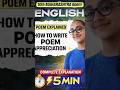 How to write Poem appreciation ib English ? #boardexam #sscboard #english #poem