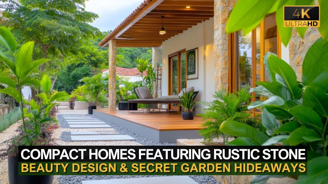 Compact Homes Featuring Rustic Stone Beauty and Secret Garden Hideaways