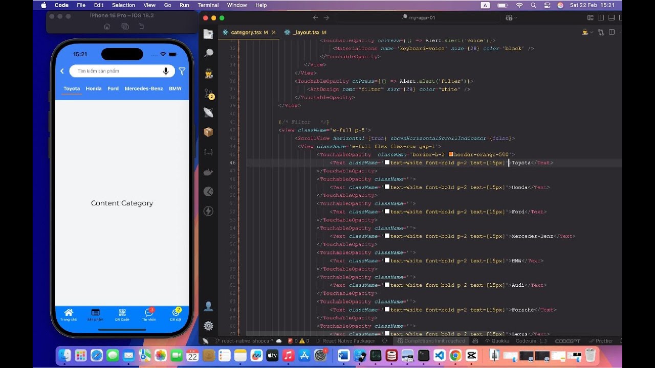[8] - Custom Navigation Header with Search Bar in React Native Expo ...