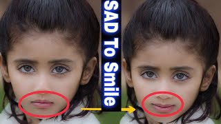 How to make someone smile with Photoshop - Photoshop tutorial|| Ps sad face to smile face convert screenshot 4