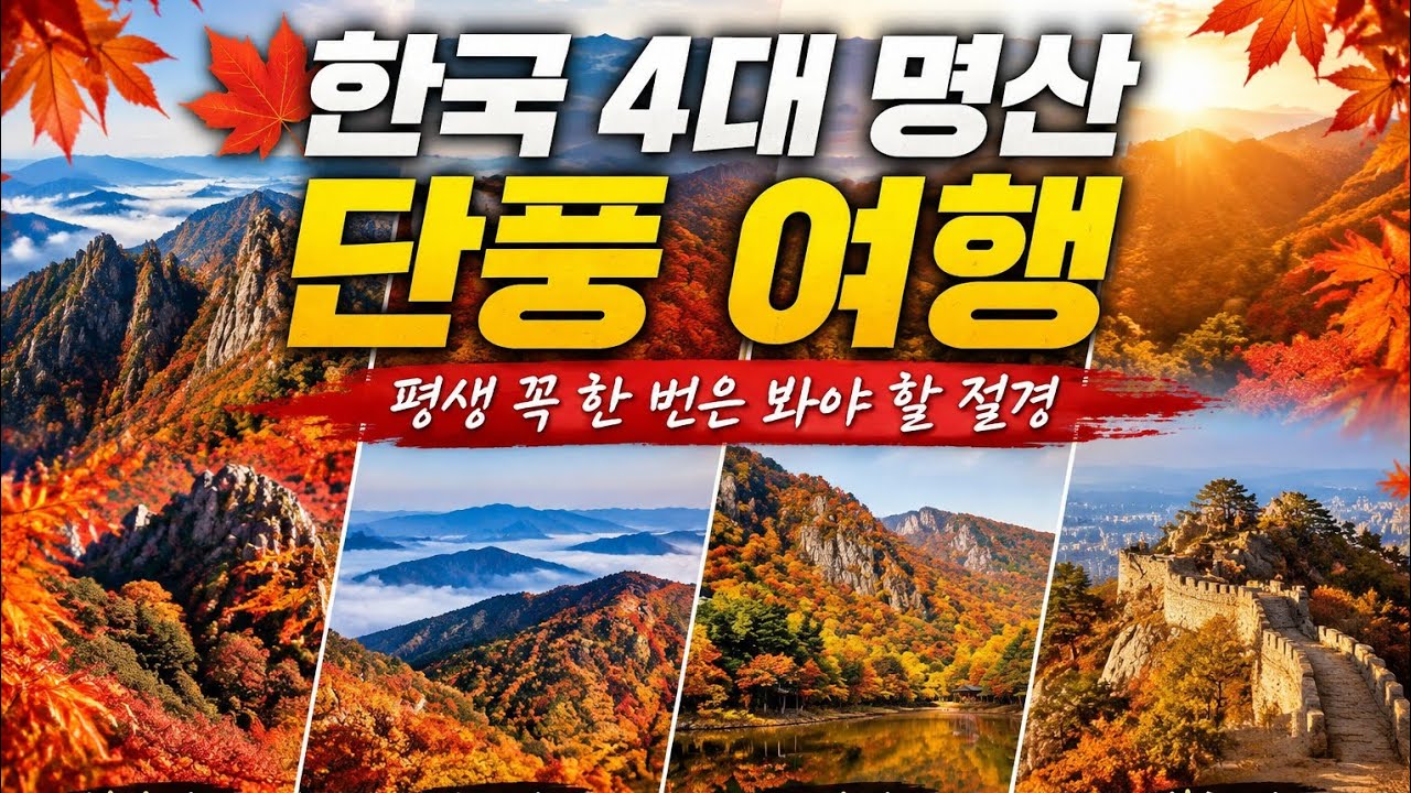 한국의 4대 명산 단풍 Korea's Four Famous Mountains Autumn Leaves - YouTube
