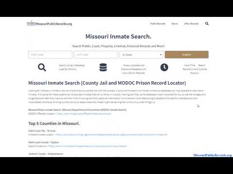Missouri Inmate Search (Lookup Jail Rosters / MODOC Prison Records By Name Free)