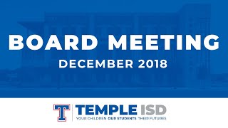 Regular School Board Meeting - December 2018
