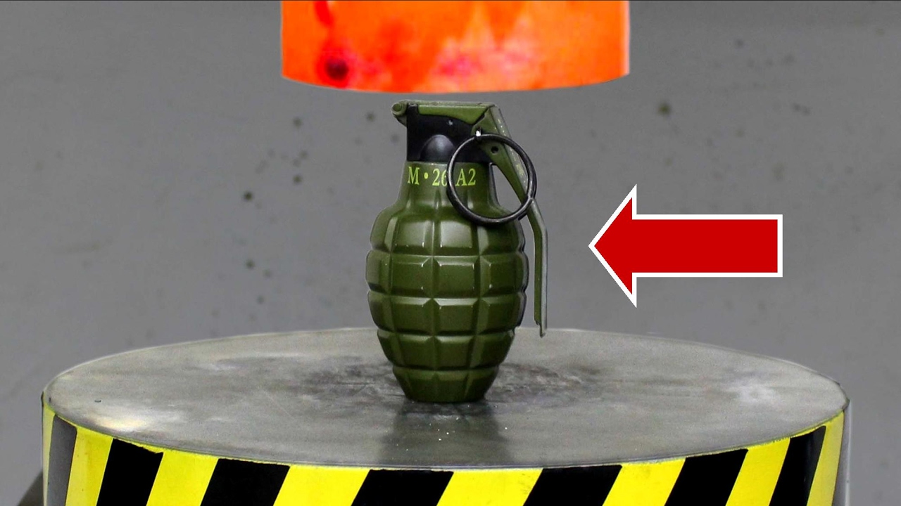 EXPERIMENT Glowing 1000 degree HYDRAULIC PRESS 100 TON vs BOMB (Lighter
