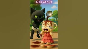 Mèo con cứu bạn Ballerina Cappuccina khỏi mèo đen xấu tính #shorts #cat #ai #meow #meo