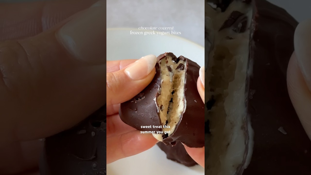 Chocolate covered Greek yogurt bites w/PB 🤎high protein, dessert 