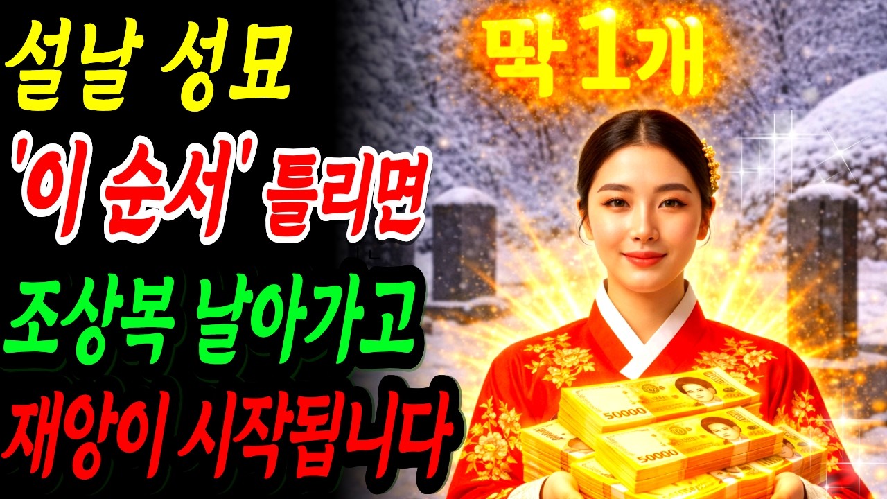 설 성묘, ‘이 순서’ 하나라도 틀리면 조상복 끊기고 재앙이 시작됩니다! 이번 설 그냥 가면 안 됩니다 | 재물운 | 부자되는 성묘 풍수