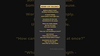 Work-Life Balance. #worklifebalance #mindfulness #mentalhealth #selfcare #boundaries