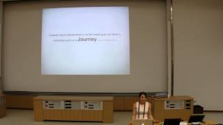 Musical Embrace: A Journey Through Social Awkwardness in Games presentation at Ubicomp 2013
Amy Huggard from the Exertion Games Lab presents Musical Embrace and articulates how engage with social awkwardness is a journey that can be designed for by game designers. Presented at Ubicomp 2013 in Zurich, Switzerland. Musical Embrace: A Journey Through Social Awkwardness in Games presentation at Ubicomp 2013