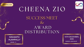 Cheenta ZIO Success Meet & Award Distribution 2025 | Nishanth Alampally