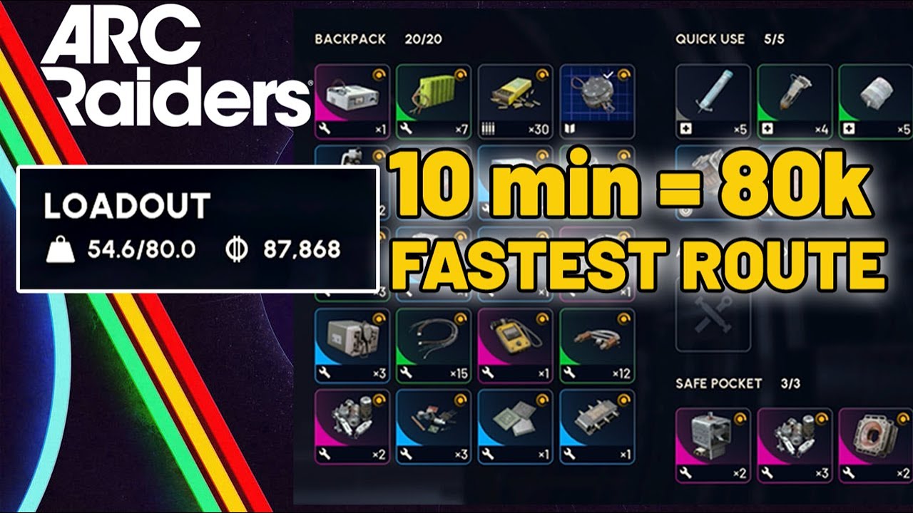 Лучший маршрут для сбора добычи в одиночку (низкий уровень PvP): 70 000 монет за 10 минут | ARC R...