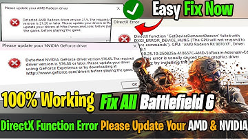 🛠️ How to Fix Battlefield 6 DirectX Function Error | AMD / NVIDIA Driver Update Issue | Easy Fix ✅