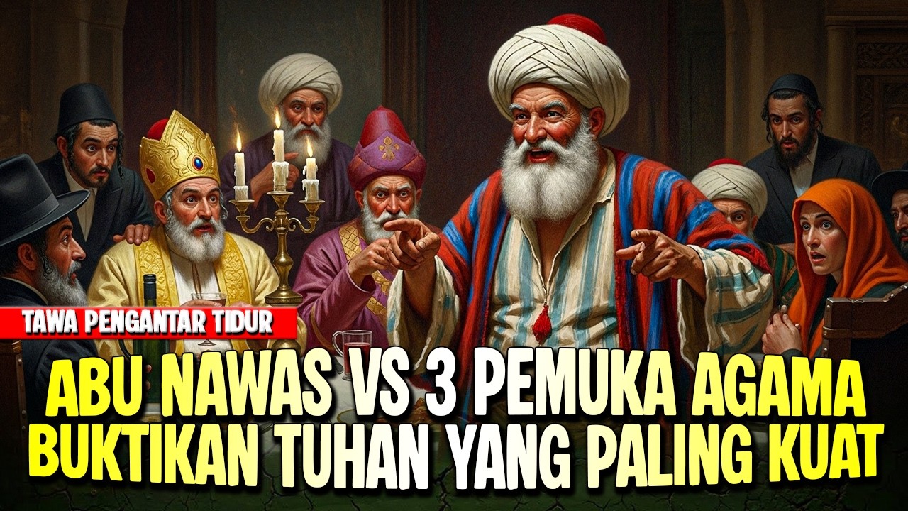 ABU NAWAS ADU DEBAT LAWAN 3 PEMUKA AGAMA - KISAH LUCU PENGANTAR TIDUR