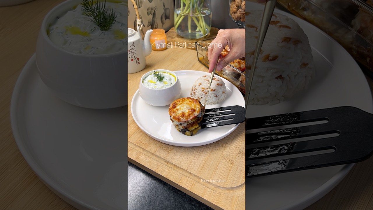 Hemen Bitti! Fırında Kıymalı Patlıcan Dizme Tarifi #shorts #pratiktarifler #yemektarifleri #food