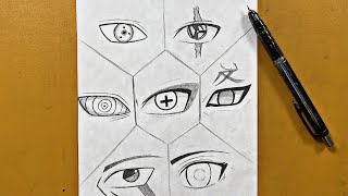 How to draw Naruto characters eyes | How to draw Naruto eyes step-by-step | Easy to draw