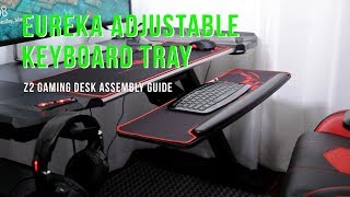 Eureka Ergonomic Height & Angle Adjustable Under Desk Keyboard Tray,Black & Blue 