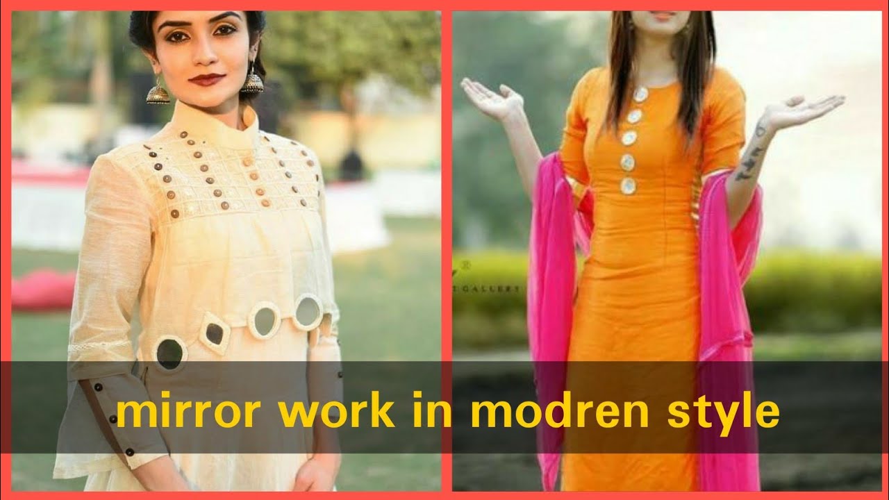 Mirror work in new look // mirror work designs YouTube