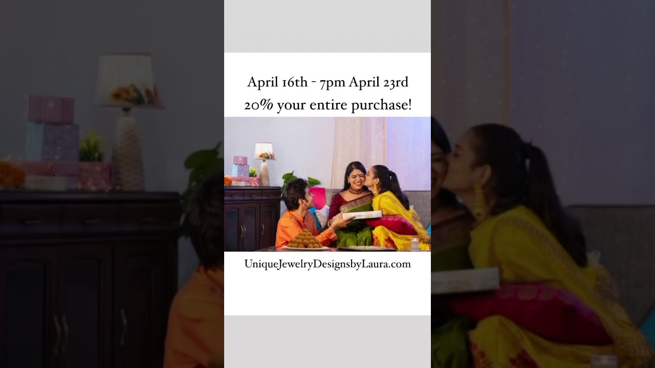 Pre-Mother’s Day Online Event Sale!  20% off your entire order!   Now until 7pm April 23rd!