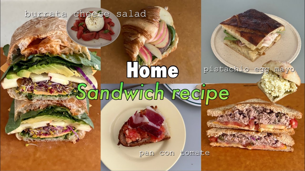 홈샌드위치 레시피(feat.냉털 파스타)#16🥪 사과 햄치즈 크로와상,과카몰리,한스앤그레텔,판콘토마테,부라타치즈,슬랩,사과케일페스토,피스타치오 에그마요,튜나멜트