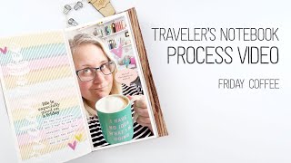 Traveler's Notebook Layout // Friday Coffee // Citrus Twist