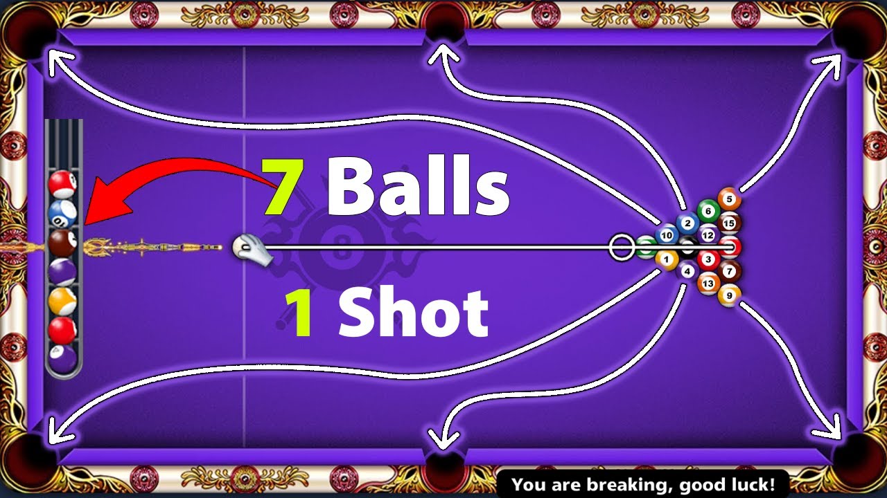 7 Balls in 1 Shot 😱😱 Break  in Venice 150M Table - 8 ball pool - ITz BILAL gaming