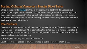 Sorting Column Names for a Cleaner Pivot Table in Pandas