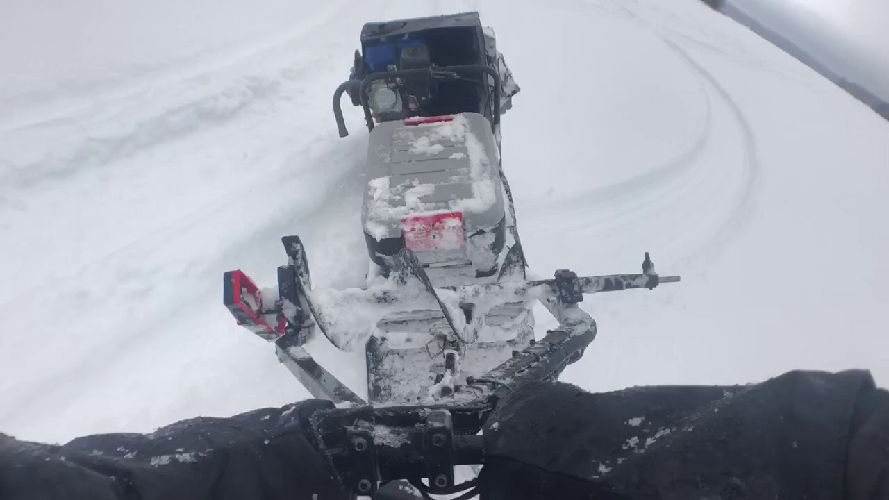 Homemade snowdog/ tracksled ride deep snow YouTube