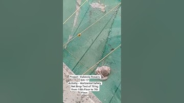 Valencia Tower Activity - Horizontal Safety Net Drop Test of 70 kg #highrisebuilding #safetyfirst