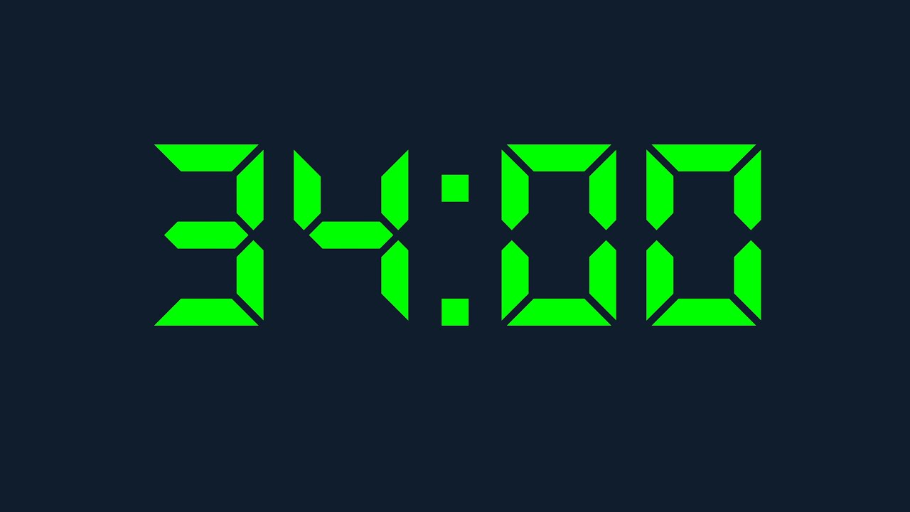 34 Minute Timer Digital and 34 Minutes Countdown Digital - YouTube