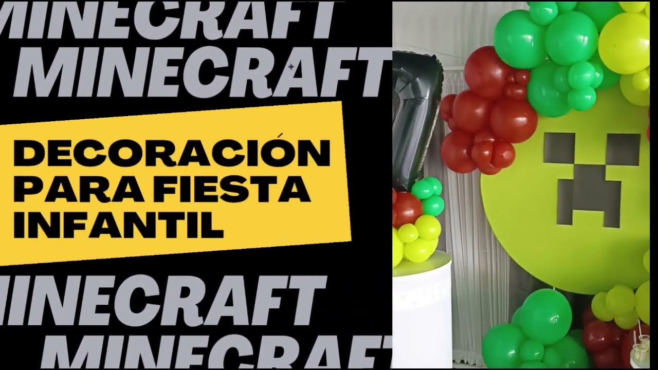 Decoracion de Minecraft para fiesta infantil.
