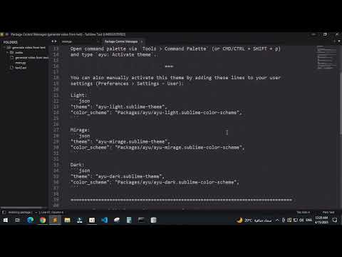 install  Ayu Theme for Sublime Text