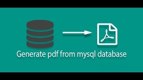 Save Mysql Data as PDF.