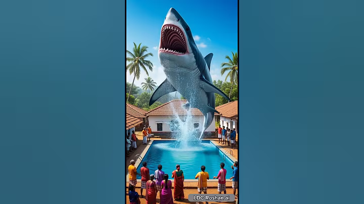 The giant shark fish saved everyone from disaster 🦈 #ai #wildlife #ocean #shark #shorts