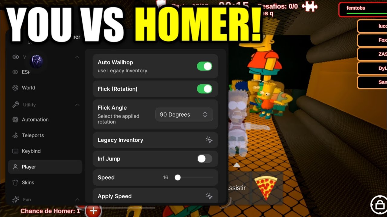 YOU VS HOMER SCRIPT *KEYLESS* - AUTO FARM, LIMITEDS SKINS, AUTO KILL ALL, ESP, AUTO WALL HOP! 2026