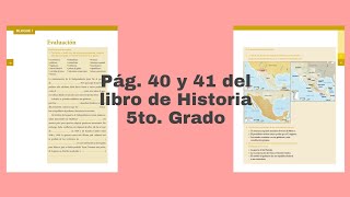 Pag 40 Y 41 Del Libro De Historia Quinto Grado Youtube