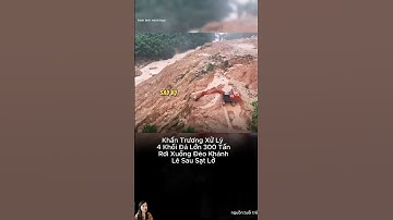 Khẩn Trương Xử Lý 4 Khối Đá Lớn 300 Tấn Rơi Xuống Đèo Khánh Lê Sau Sạt Lở #shortsvideo