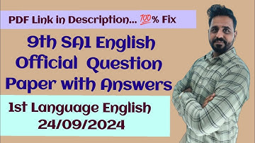 9th English Mid-Term SA1 Model Question Paper 2024 Solved: Unbelievable!